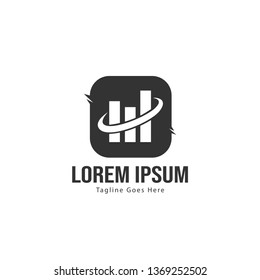 Chart logo template design. Chart logo with modern frame isolated on white background