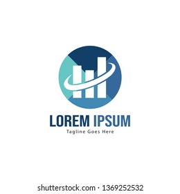 Chart logo template design. Chart logo with modern frame isolated on white background