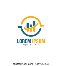 Chart logo template design. Chart logo with modern frame isolated on white background