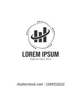 Chart logo template design. Chart logo with modern frame isolated on white background