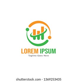 Chart logo template design. Chart logo with modern frame isolated on white background