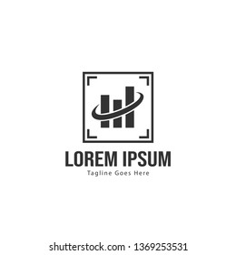 Chart logo template design. Chart logo with modern frame isolated on white background