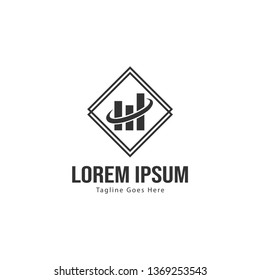 Chart logo template design. Chart logo with modern frame isolated on white background