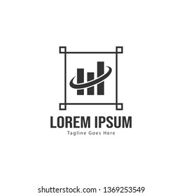 Chart logo template design. Chart logo with modern frame isolated on white background