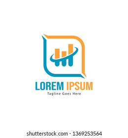 Chart logo template design. Chart logo with modern frame isolated on white background