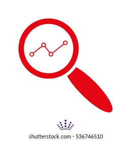 chart, magnifier, icon, vector illustration EPS 10