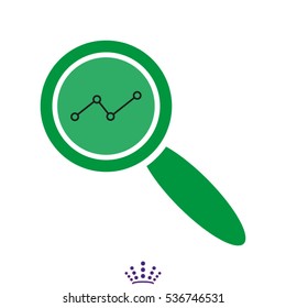 chart, magnifier, icon, vector illustration EPS 10