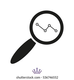 chart, magnifier, icon, vector illustration EPS 10