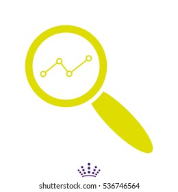 chart, magnifier, icon, vector illustration EPS 10