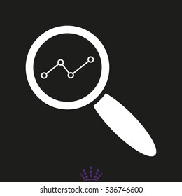 chart, magnifier, icon, vector illustration EPS 10