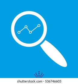 chart, magnifier, icon, vector illustration EPS 10