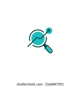 Chart magnifier line icon. linear style sign for mobile concept and web design. Outline vector icon. Symbol, logo illustration. Vector graphic