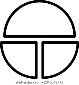 Chart Management Pie Outline Icon