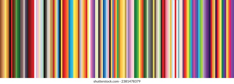 chart many bright colors vertical stripes, different dark color and light color shades.