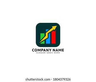 Chart marketing arrow logo icon vector template