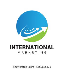 Plantilla vectorial de icono del logotipo de flecha de marketing de gráfico.