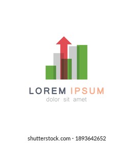 Chart marketing arrow logo icon vector template