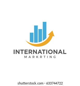 chart marketing  arrow logo icon vector template