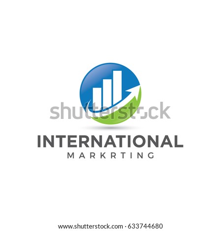 chart marketing  arrow logo icon vector template