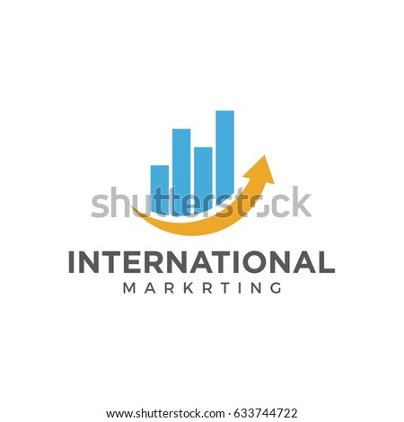 chart marketing  arrow logo icon vector template