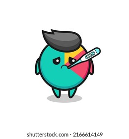 Chart Mascot Character With Fever Condition , Cute Style Design For T Shirt, Sticker, Logo Element