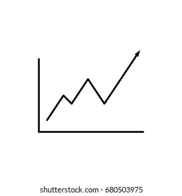 Chart minimal icon. Graph line vector icon for websites and mobile minimalistic flat design.