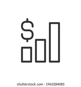 Chart minimal line icon. Web stroke symbol design. Chart sign isolated on a white background. Premium line icon.