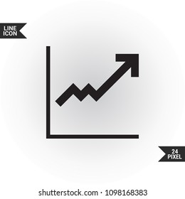 Chart minimal vector icon. Graph flat line icon for websites and mobile minimalistic flat design.