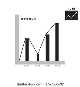 Chart minimal vector icon. Graph flat line icon for websites and mobile minimalistic flat design. isolated on white background