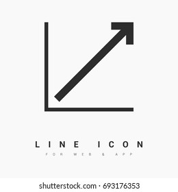 Chart minimal vector icon. Graph flat line icon for websites and mobile minimalistic flat design.
