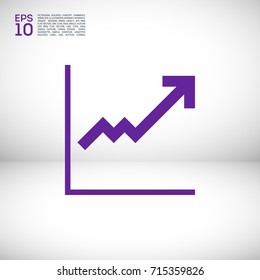 Chart minimal vector icon. Graph flat line icon for websites and mobile minimalistic flat design.