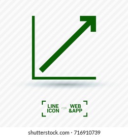 Chart minimal vector icon. Graph flat line icon for websites and mobile minimalistic flat design.