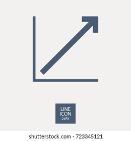 Chart minimal vector icon. Graph flat line icon for websites and mobile minimalistic flat design.