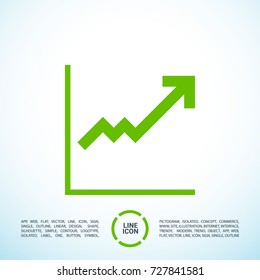 Chart minimal vector icon. Graph flat line icon for websites and mobile minimalistic flat design.