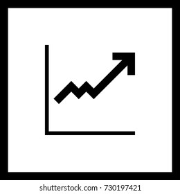 Chart minimal vector icon. Graph flat line icon for websites and mobile minimalistic flat design.