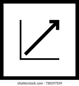 Chart minimal vector icon. Graph flat line icon for websites and mobile minimalistic flat design.