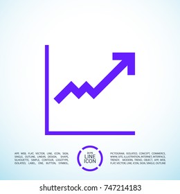 Chart minimal vector icon. Graph flat line icon for websites and mobile minimalistic flat design.