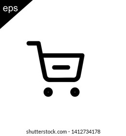 chart minus icon line outline design vector symbol