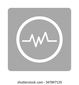 Chart Monitoring vector icon. Style is flat rounded square button, white and silver colors, white background.