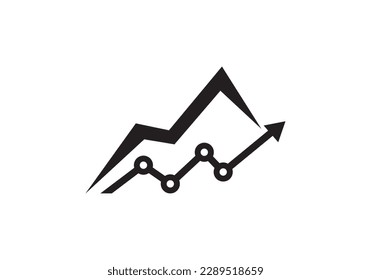 chart mountain logo design modern simple symbol icon vector