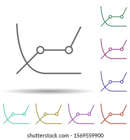 Chart multi color icon. Simple thin line, outline vector of web icons for ui and ux, website or mobile application