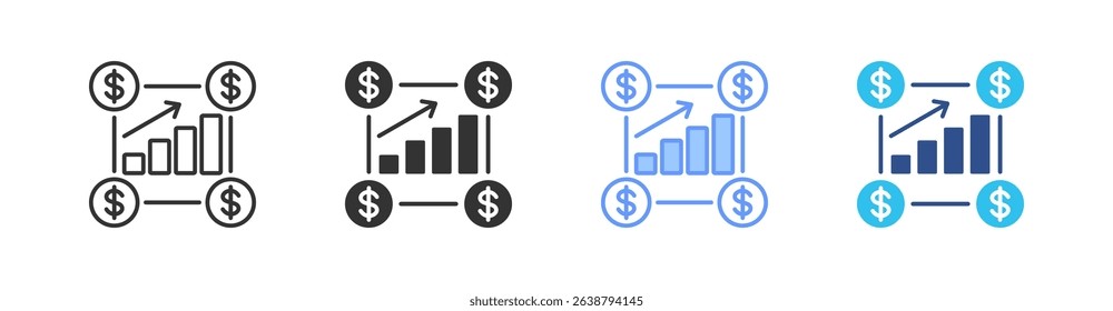 Chart Multi Style Icon Set Vector
