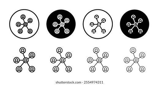 Chart network icon Black and white outline vector