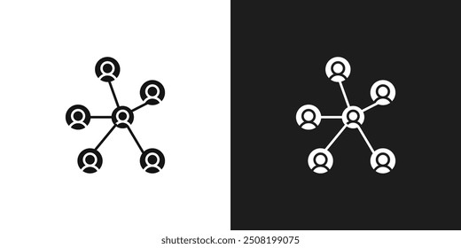 Chart network icon logo set vector