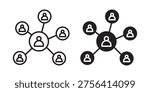 Chart network icon for web, design. Linear illustrations, editable strokes