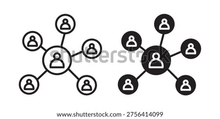 Chart network icon for web, design. Linear illustrations, editable strokes