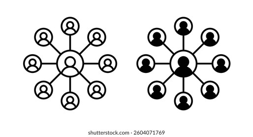 Chart network icons. thin line vector icons