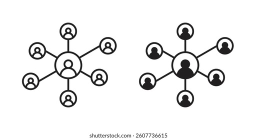 Chart network icons vectors graphic designs