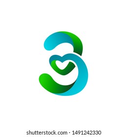 chart number logo design template