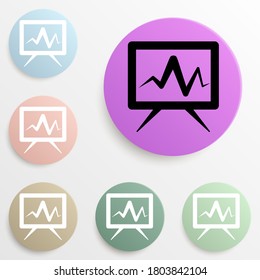 chart on the board badge color set. Simple glyph, flat vector of web icons for ui and ux, website or mobile application